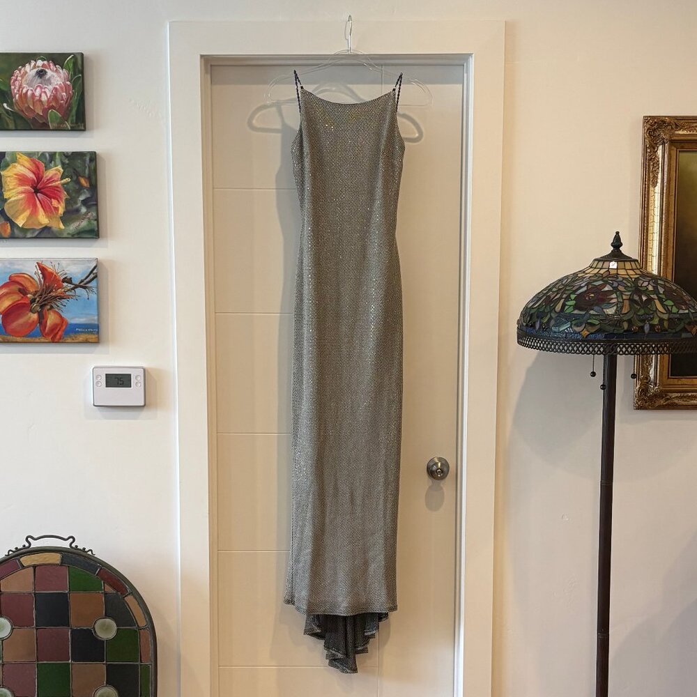 Jessica Mcclintock For Cach Sparkly Silver/Gold E… - image 1